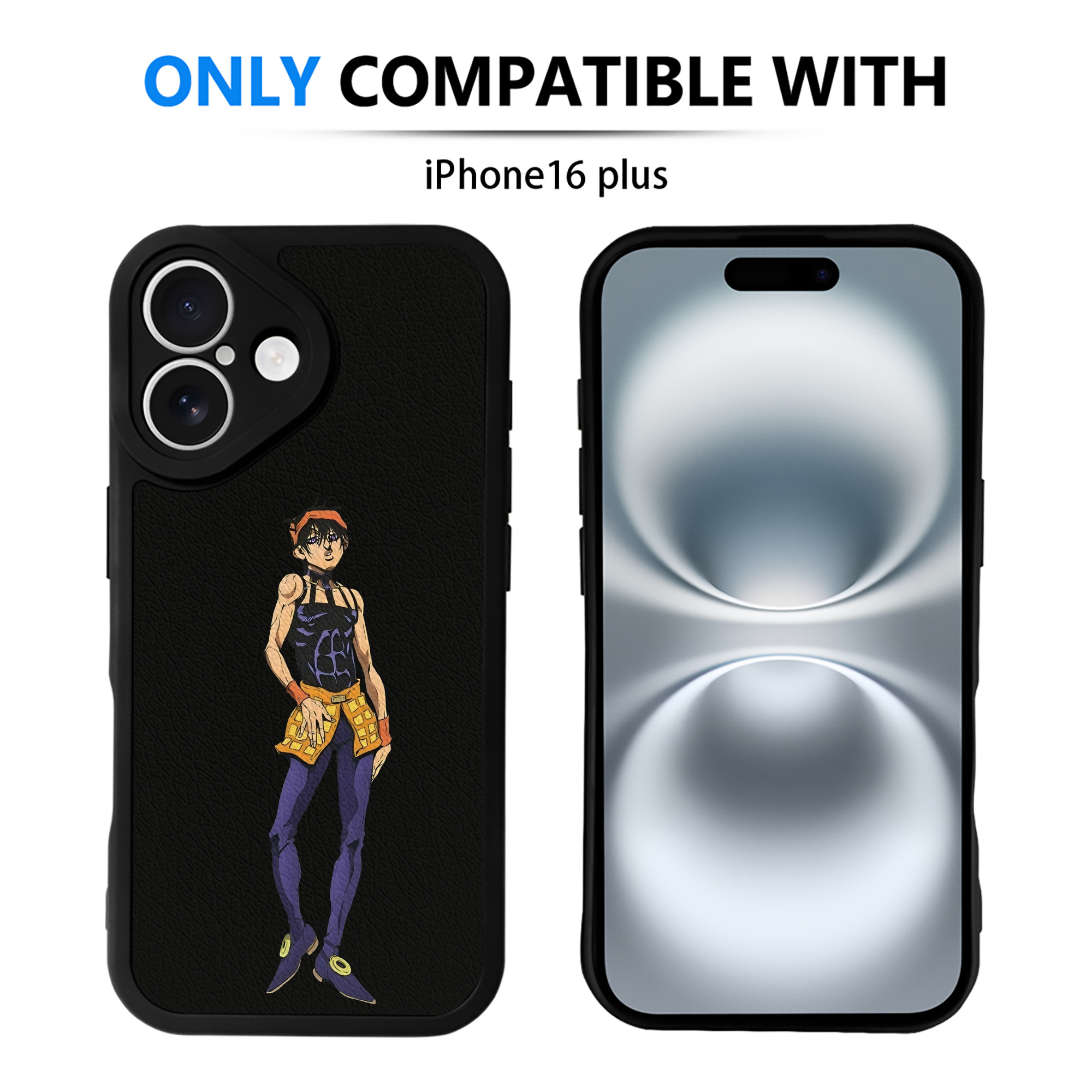 （画像用） ジョジョの奇妙な冒険 ナランチャ?ギルガ JoJo's Bizarre Adventure Narancia Ghirga 【iPhone 16シリーズ対応】シリコンスマホケース（レザー調） 材質：シリコン